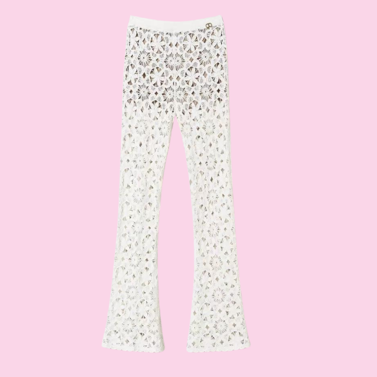 Twinset Floral Crochet Flare White