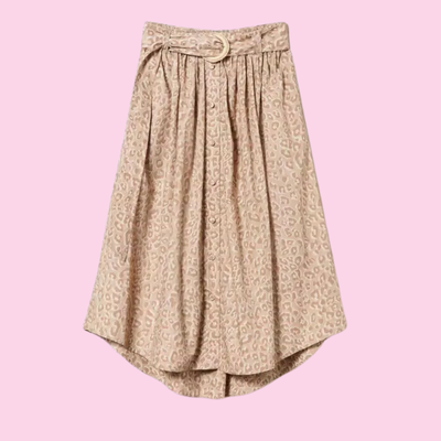 Twinset Poplin Skirt With Animal Print