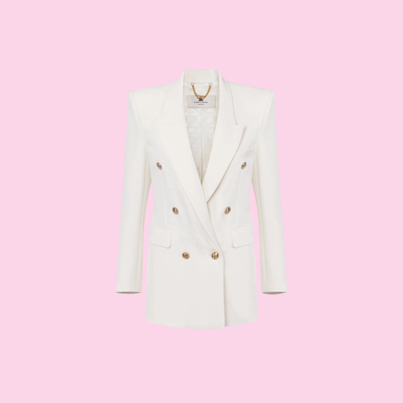 Elisabetta Franchi Blazer White Crepe