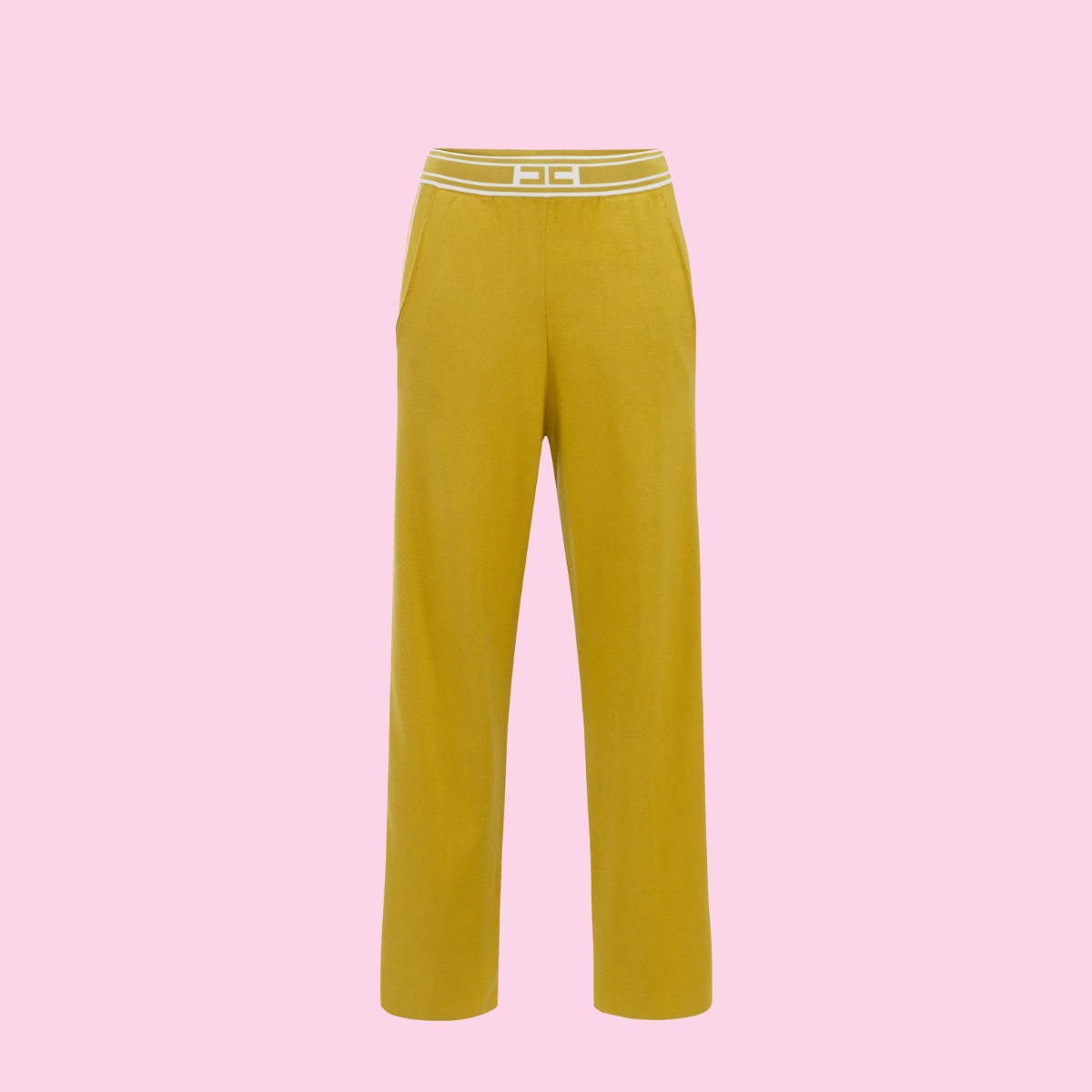 Elisabetta Franchi Knitted Pants Curry/Avorio