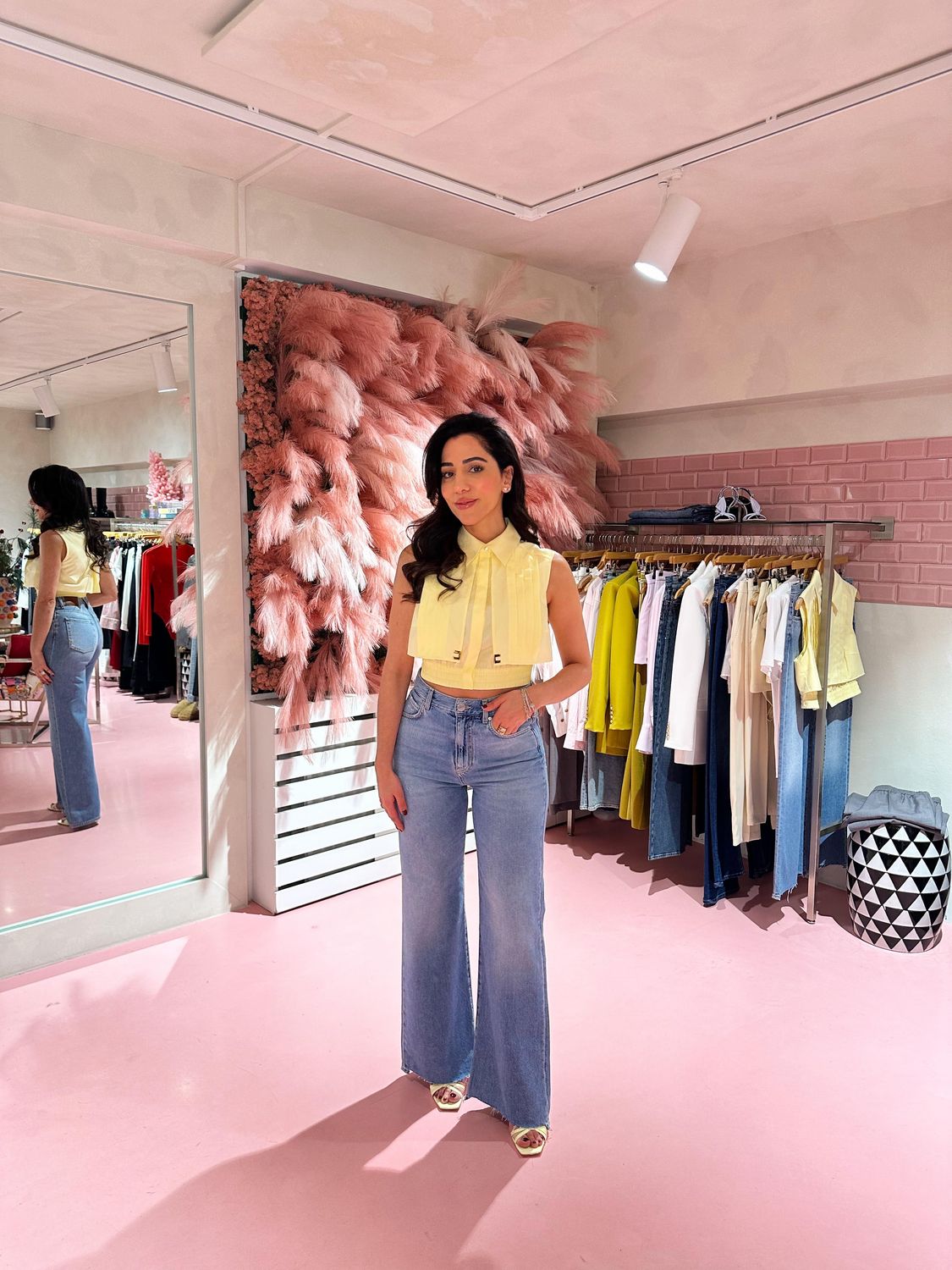 Elisabetta Franchi Cropped Blouse Lemonade