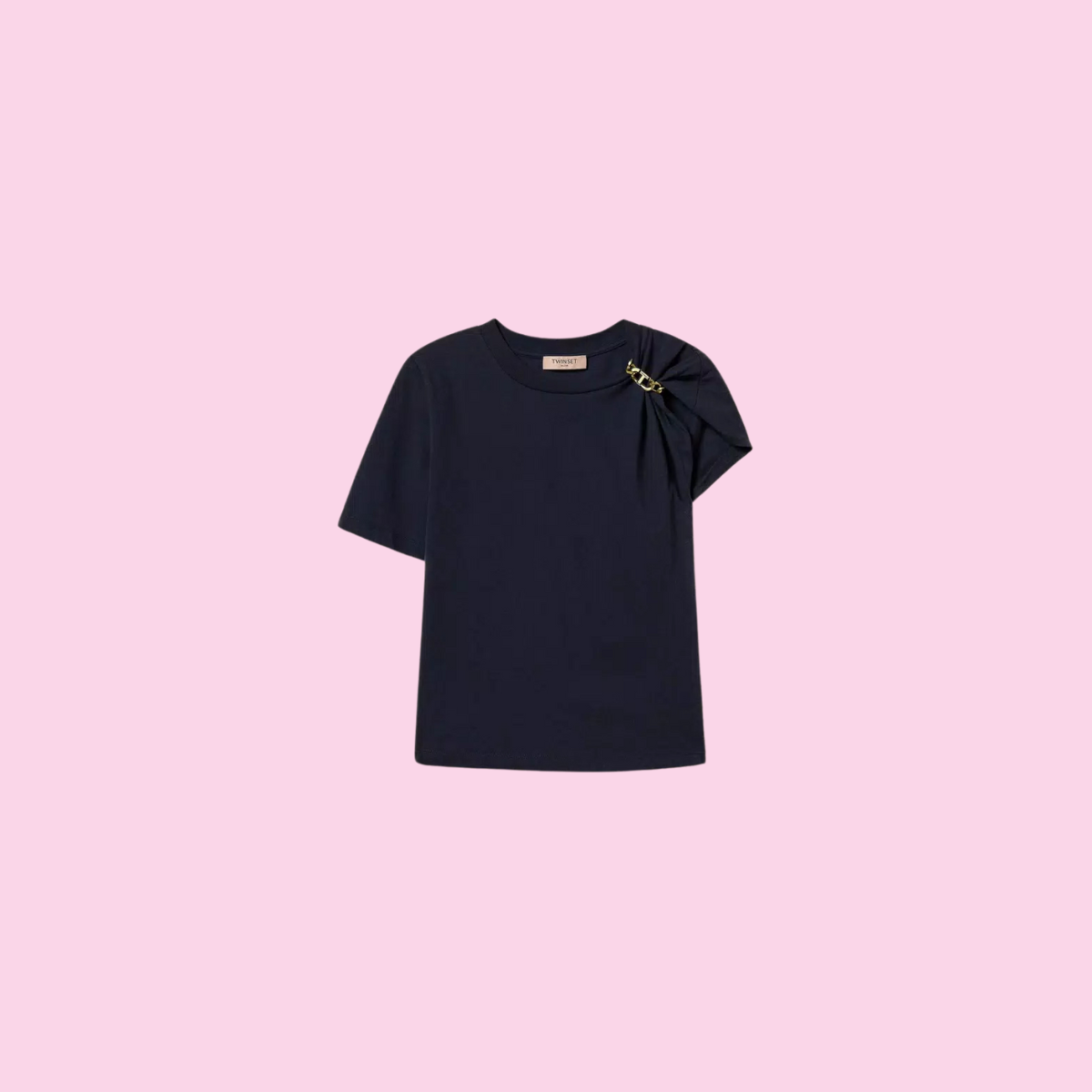 Twinset T-Shirt With Chain Dark Blue