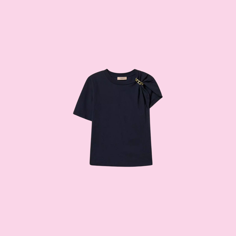 Twinset T-Shirt With Chain Dark Blue