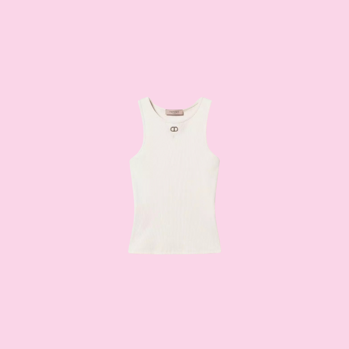 Twinset Ribbed Tank Top Cupcake Pink