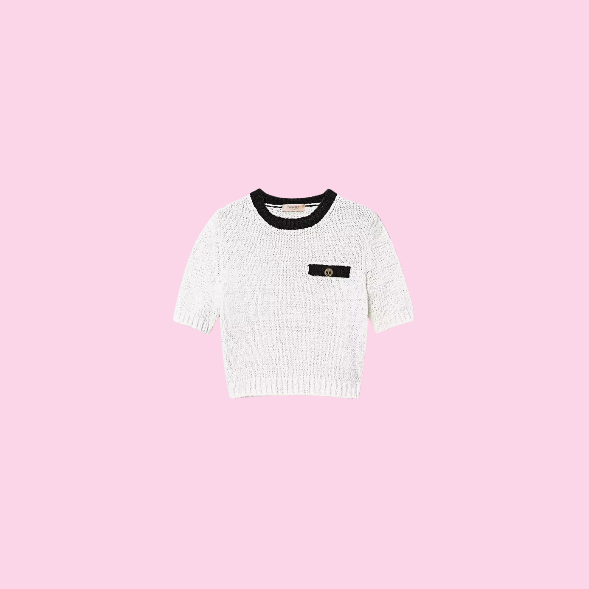 Twinset Cropped Knit White/Black