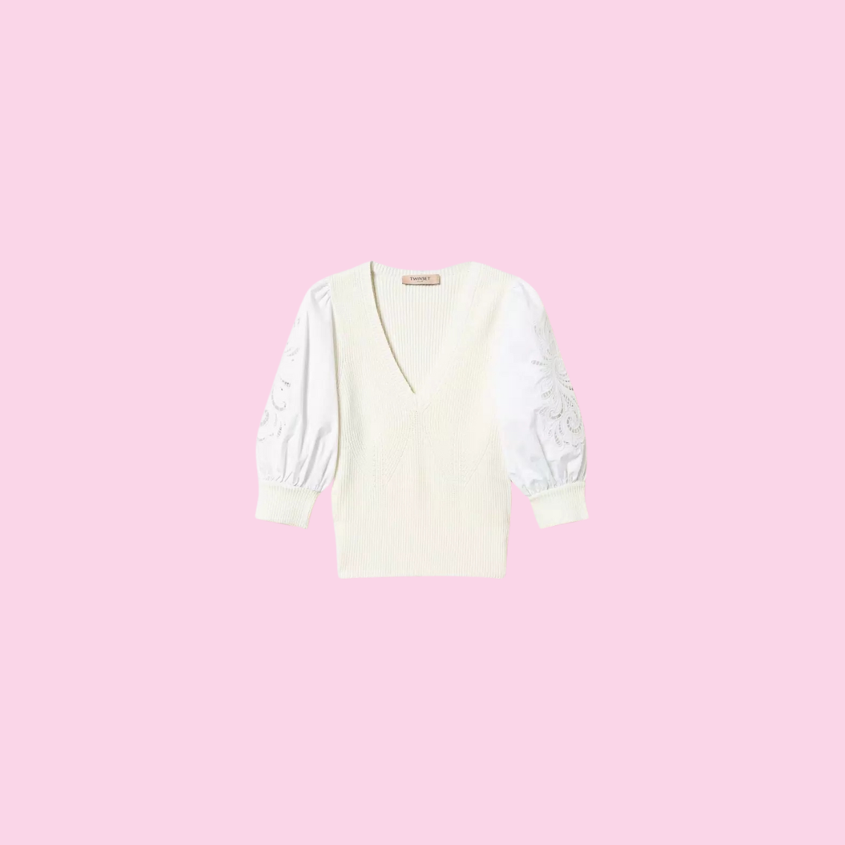 Twinset Jumper With Embroidered Sleeves