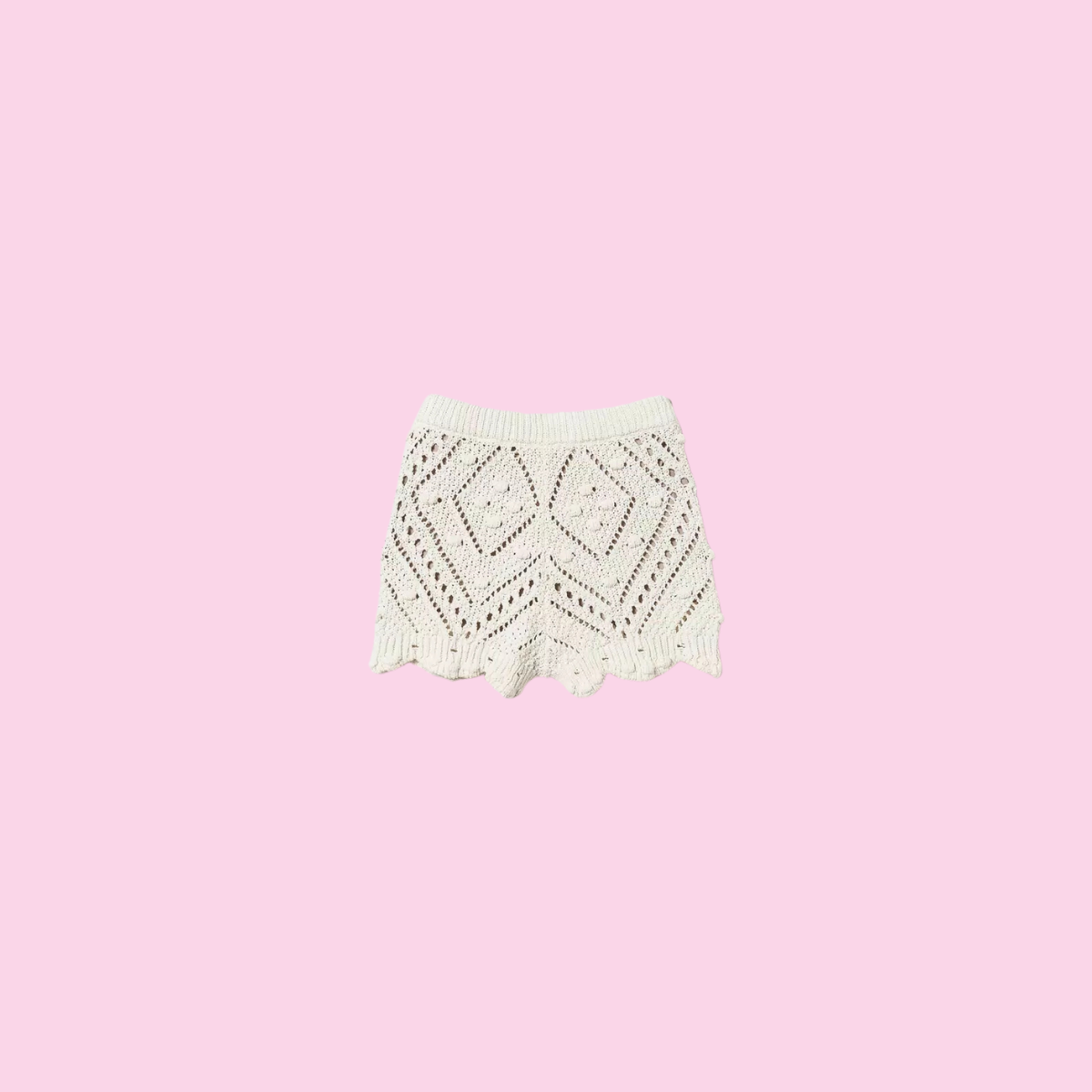 Twinset Openwork Knit Short Light Natural