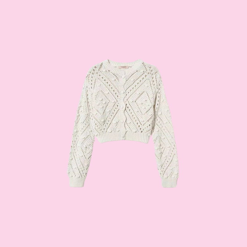 Twinset Openwork Knitted Cardigan