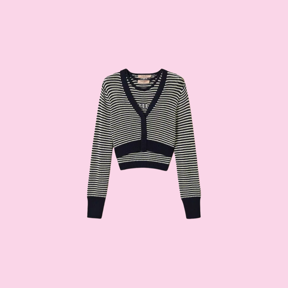 Twinset Striped Knit Cardigan And Top