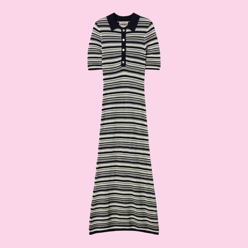 Twinset Striped Knitted Long Dress