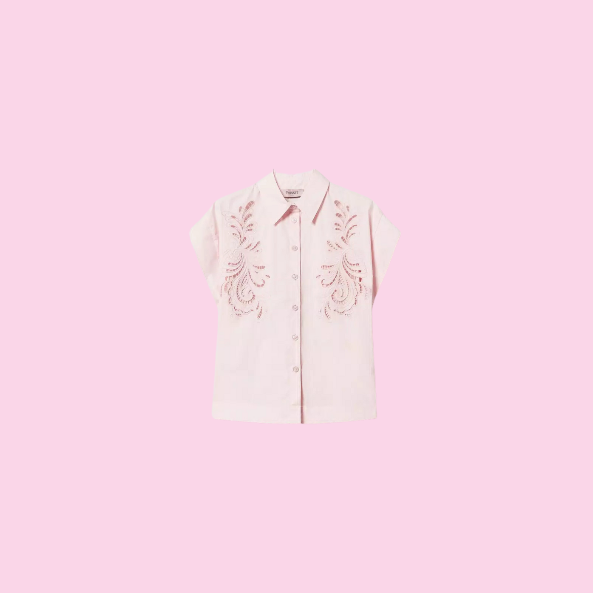 Twinset Poplin Shirt With Embroidery Cupcake Pink