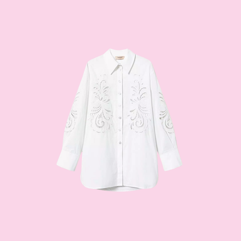 Twinset Oversized Poplin Shirt White