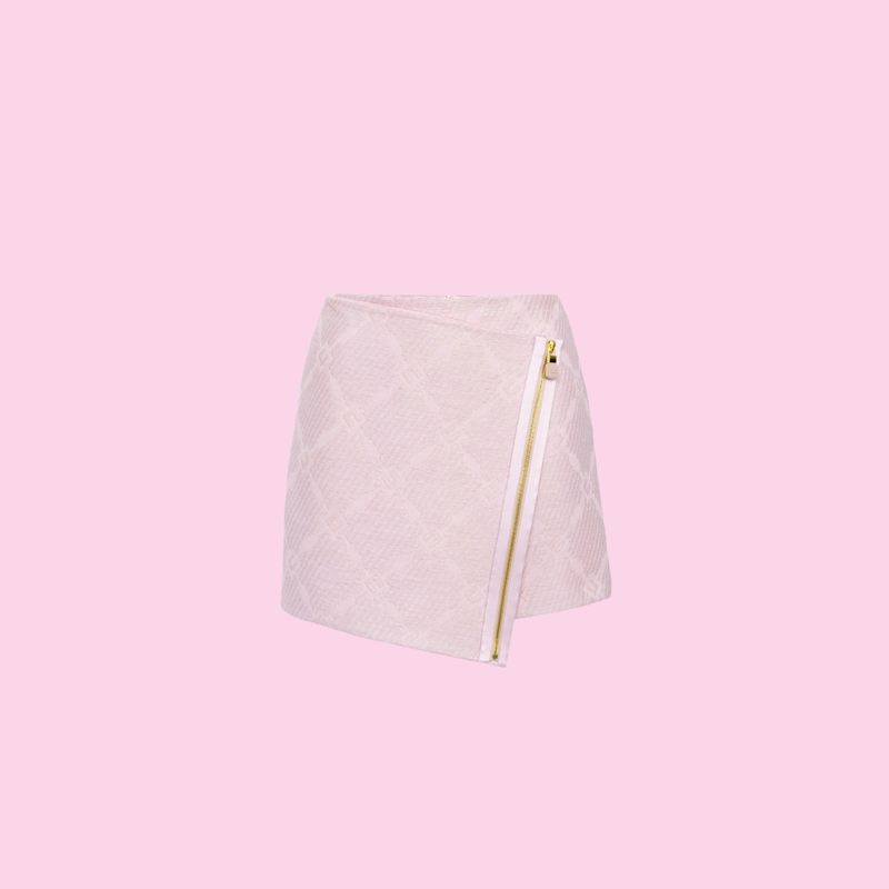 Elisabetta Franchi Raffia Skirt Quarzo