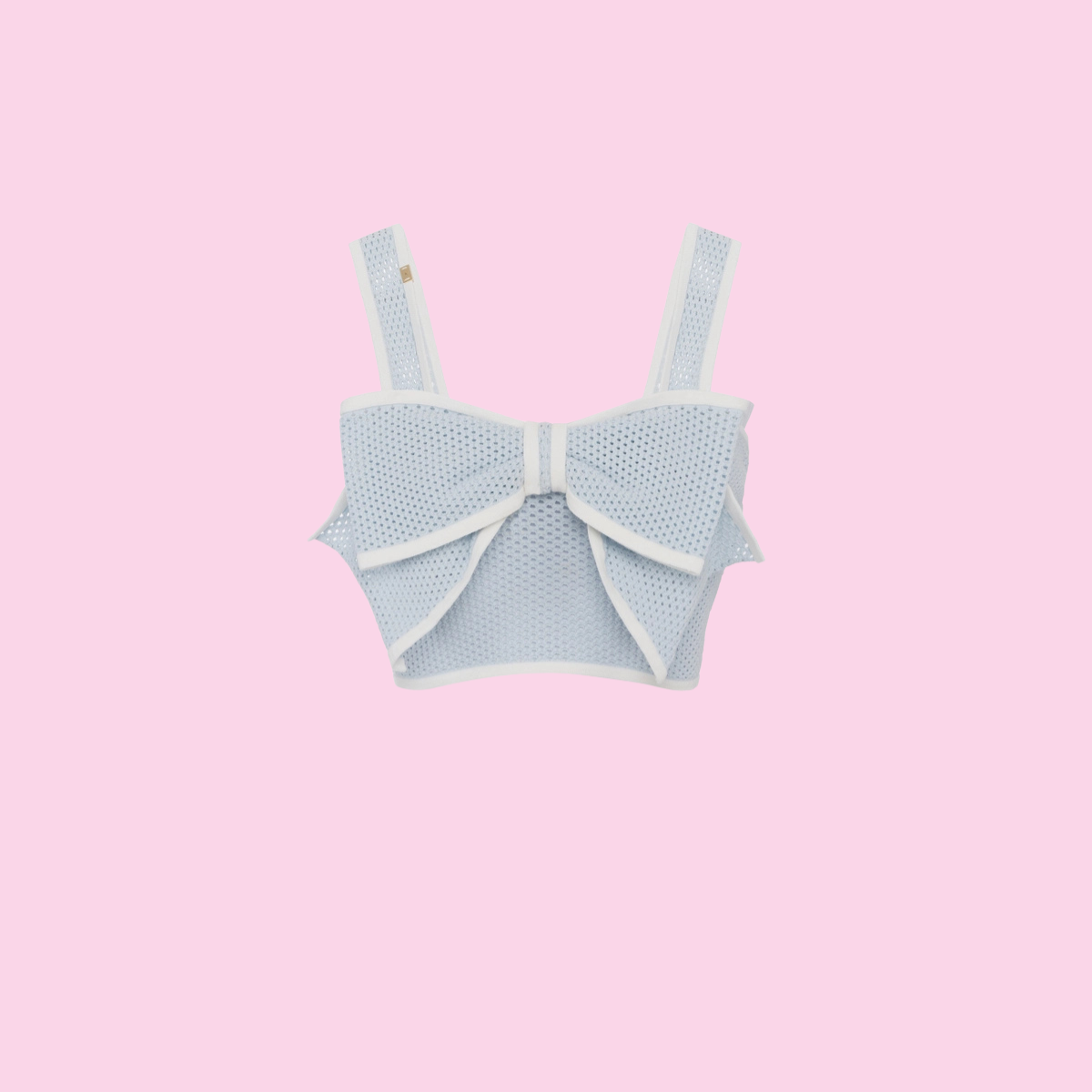 Elisabetta Franchi Knitted Top With Bow Sky Blue