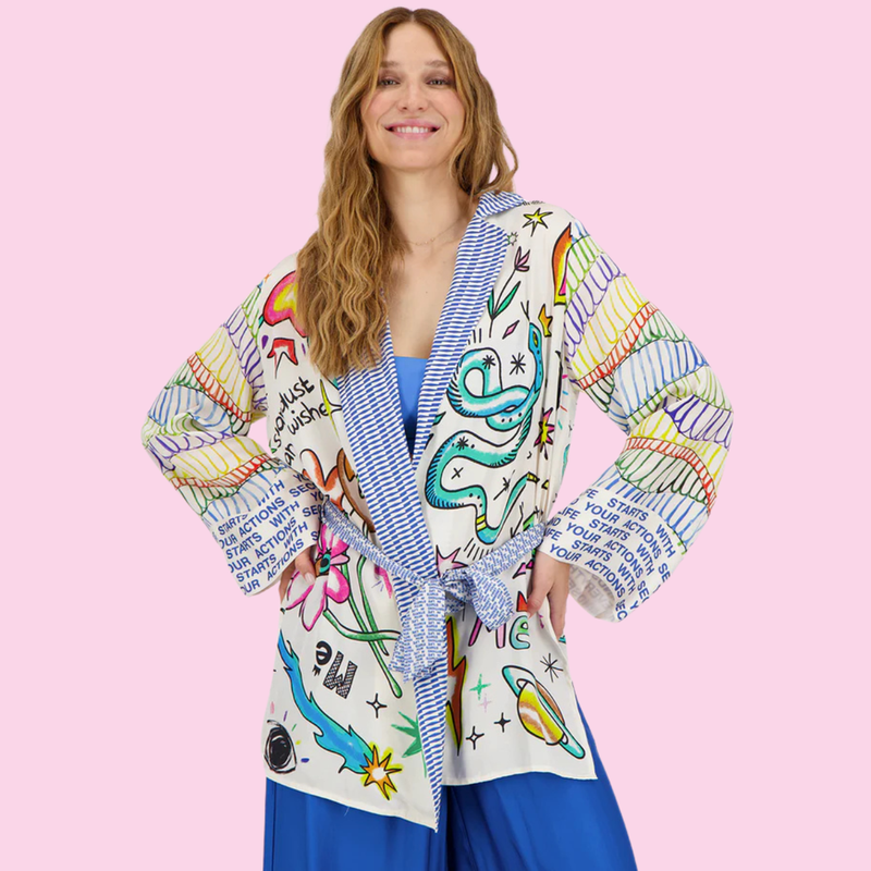 Me369 Lucia Enlightenment Printed Kimono