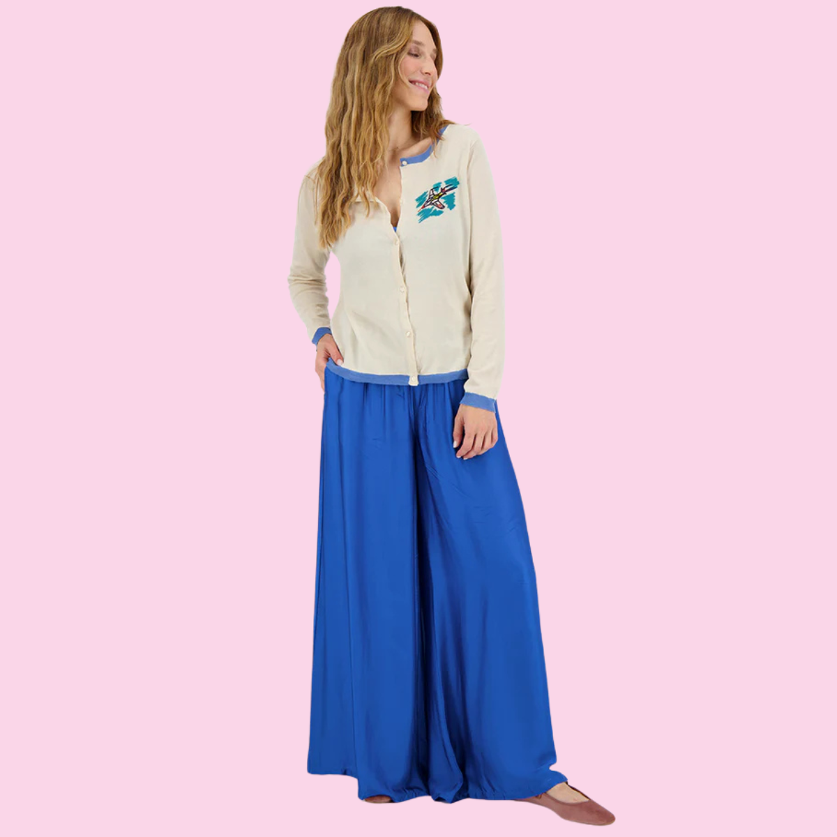 Me369 Annie Blue Wide Leg Pants