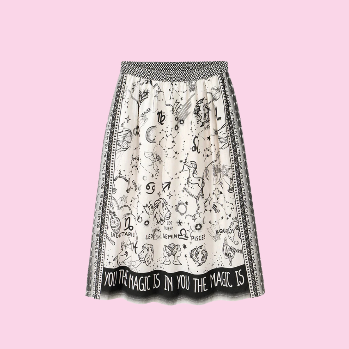 Me369 Vanessa Zodiac Printed Midi Skirt