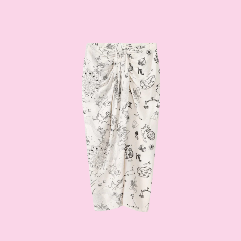 Me369 Luna Zodiac Printed Skirt