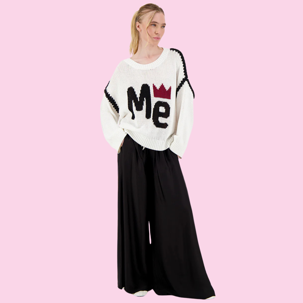 Me369 Annie Black Wide Pants