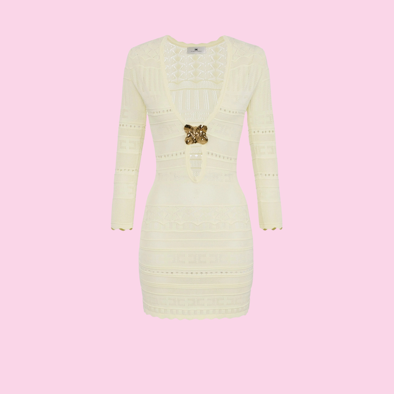 Elisabetta Franchi Knitted Dress Lemonade