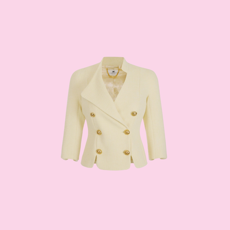 Elisabetta Franchi Tweed Jacket Lemonade