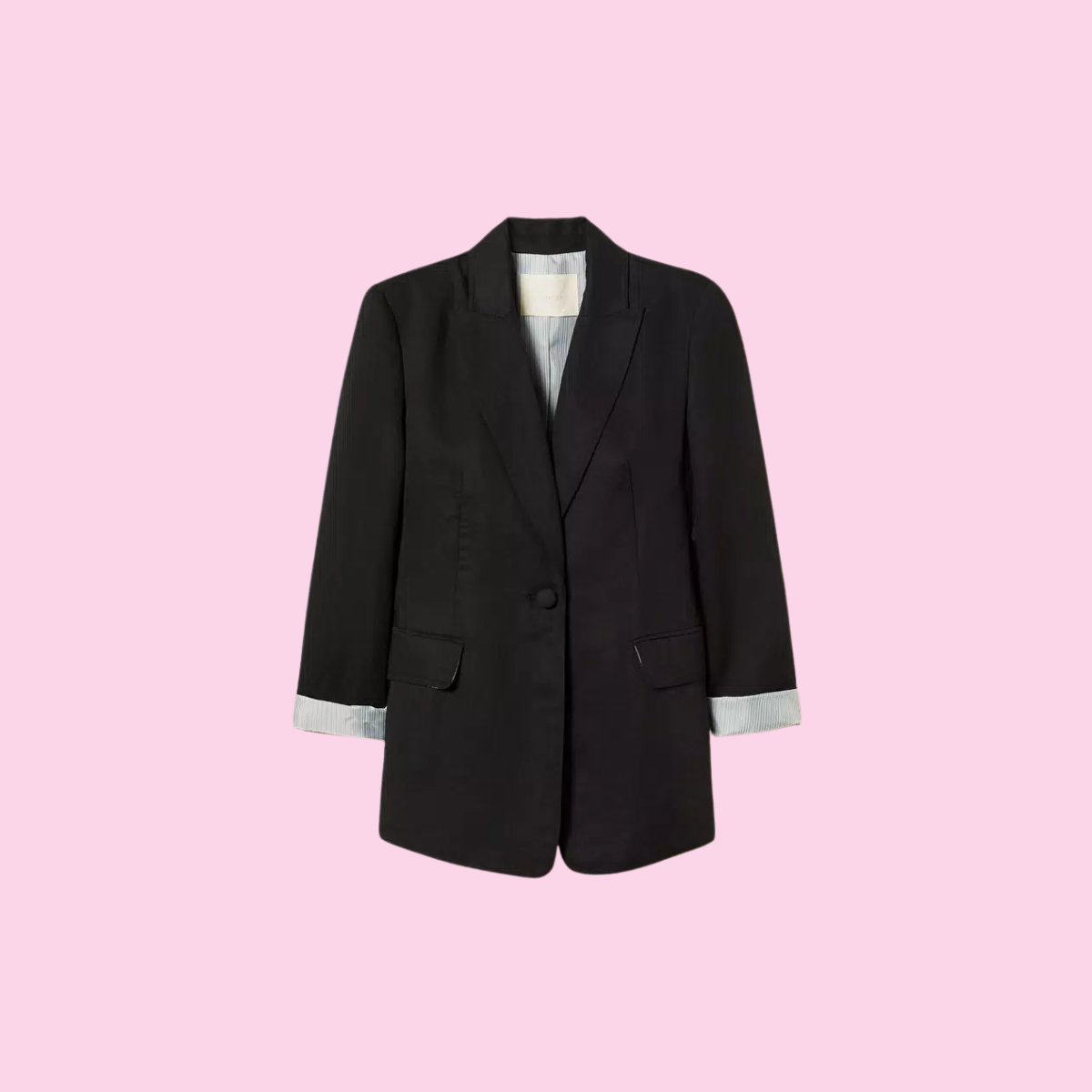 Twinset Linen Blend Blazer Black