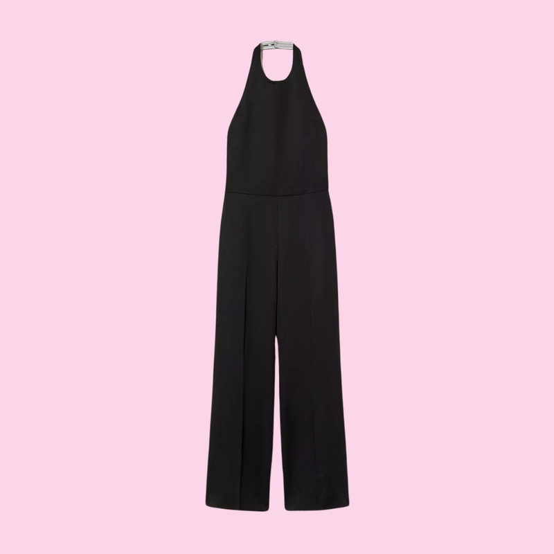 Twinset Long Linen Jumpsuit Black