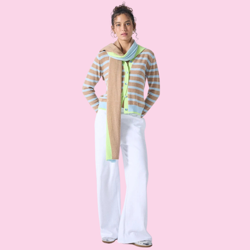 Absolut Cashmere Ruiz Scarf Stripes Sky