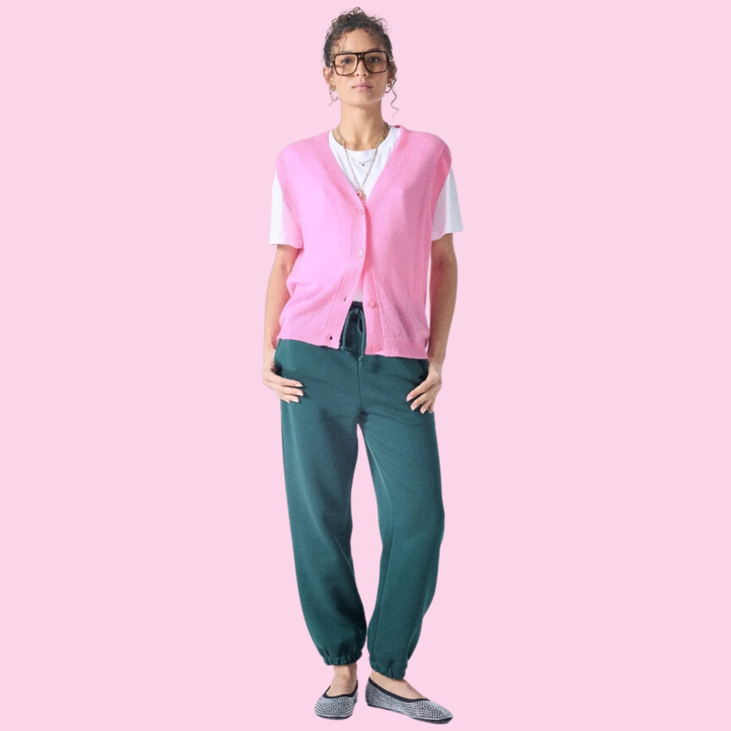 Absolut Cashmere Ina Waistcoat Bubble Gum Neon