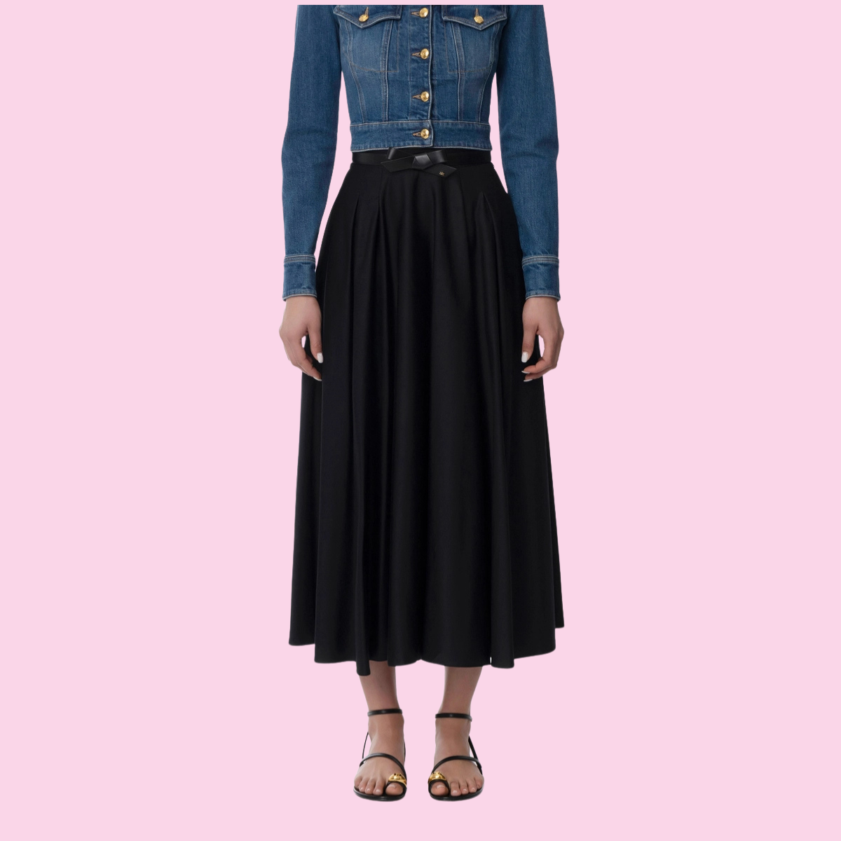 Elisabetta Franchi Long Skirt Black
