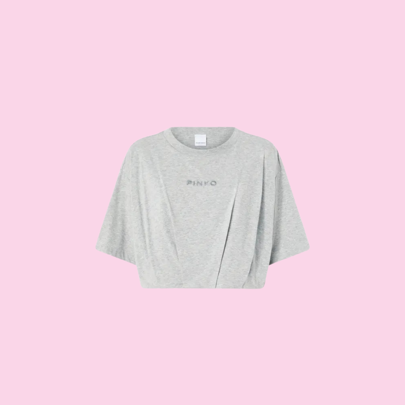 Pinko Torrone Short Loose Fit T-Shirt Grey