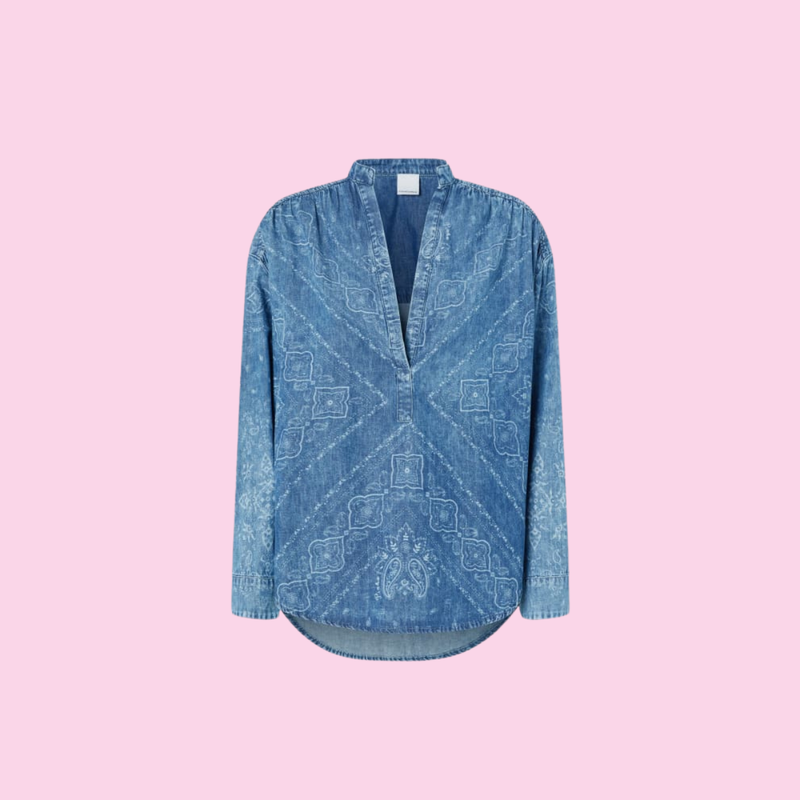 Pinko Bengasi Blouse Light Wash Denim
