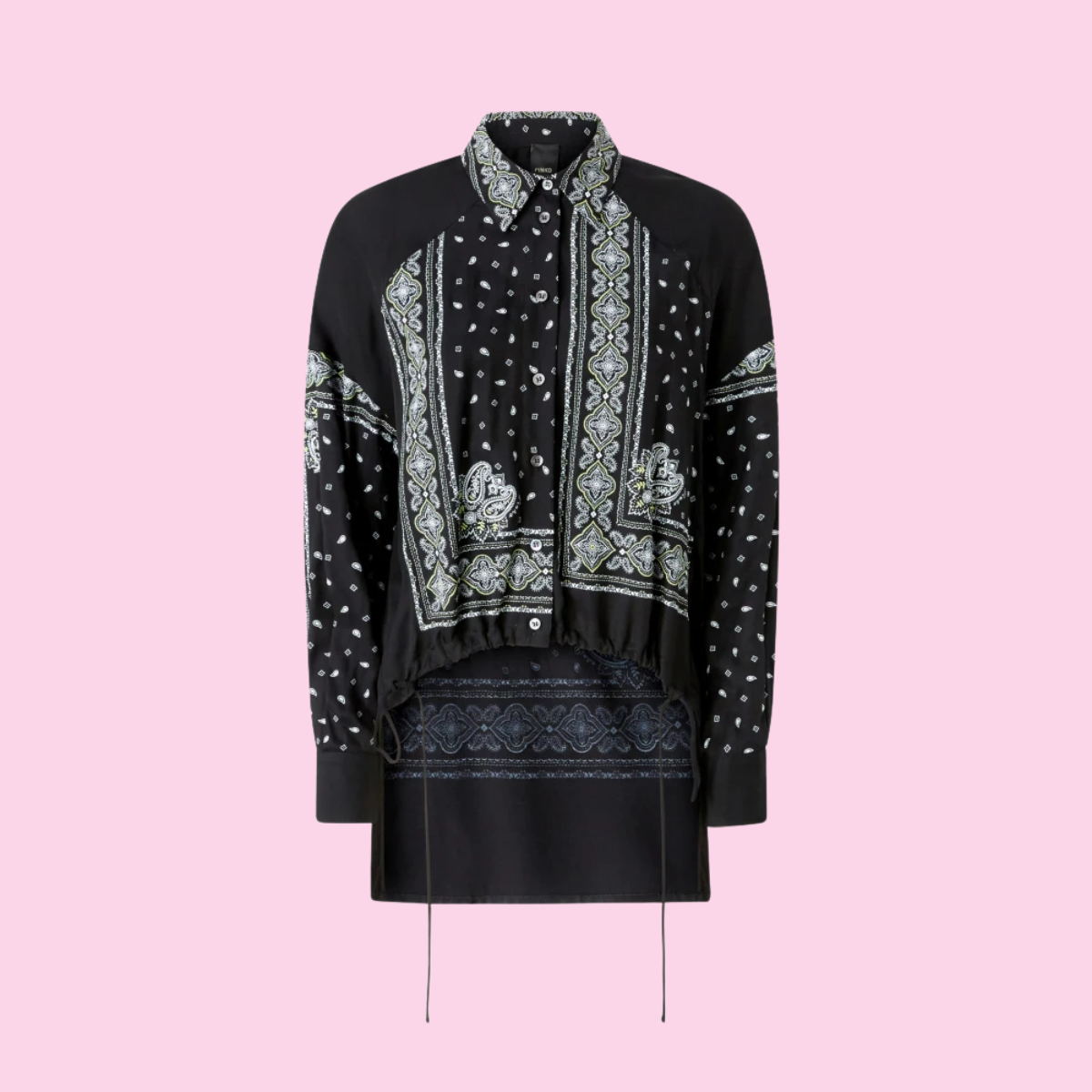 Pinko Clocks A-Symmetric Shirt With Bandana Print