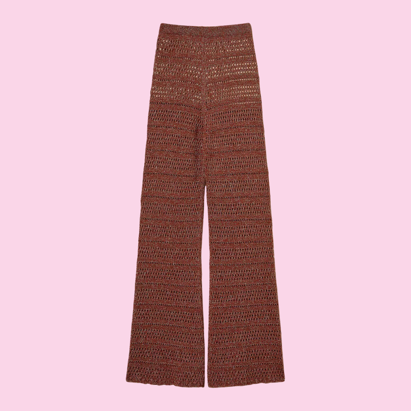 Twinset Lurex Pants Amber Brown