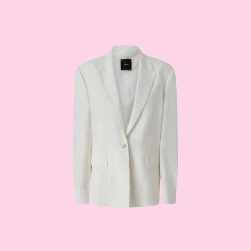 Pinko Umbrella Linenblend Blazer White