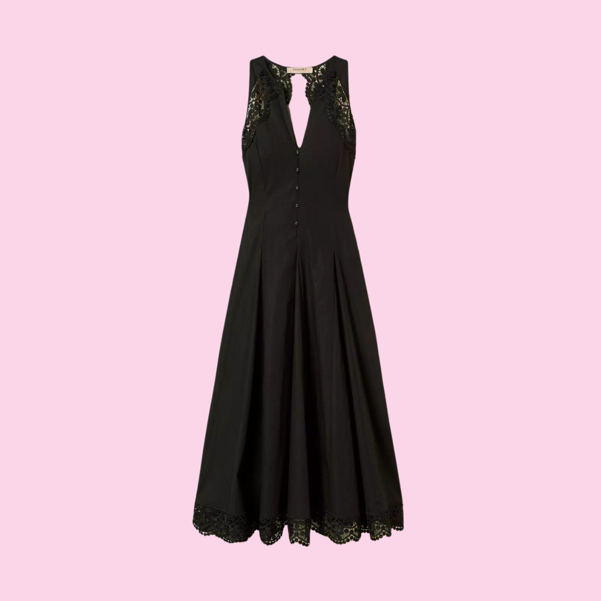 Twinset Midi Popline Dress Black