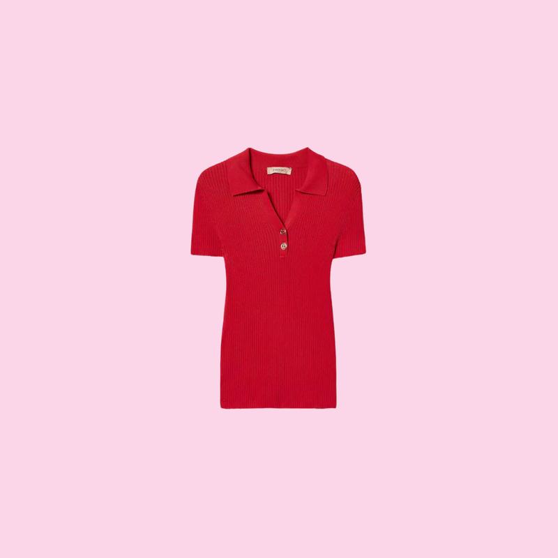 Twinset Knitted Poloshirt Hibiscus Red