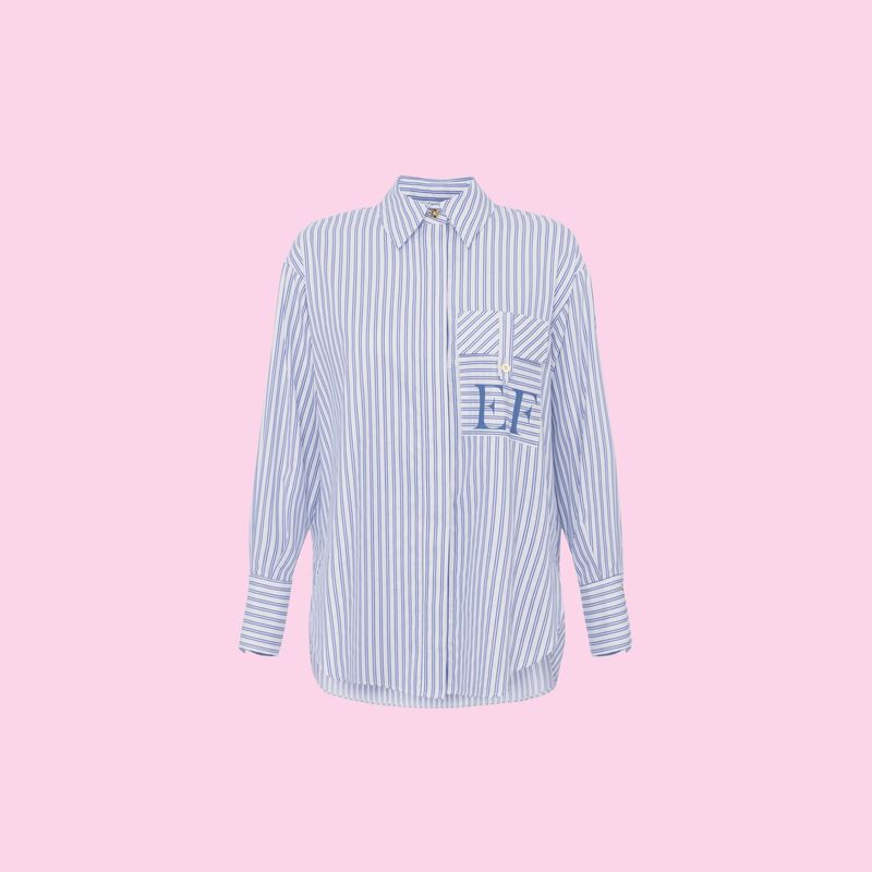 Elisabetta Franchi Oversized Striped Blouse