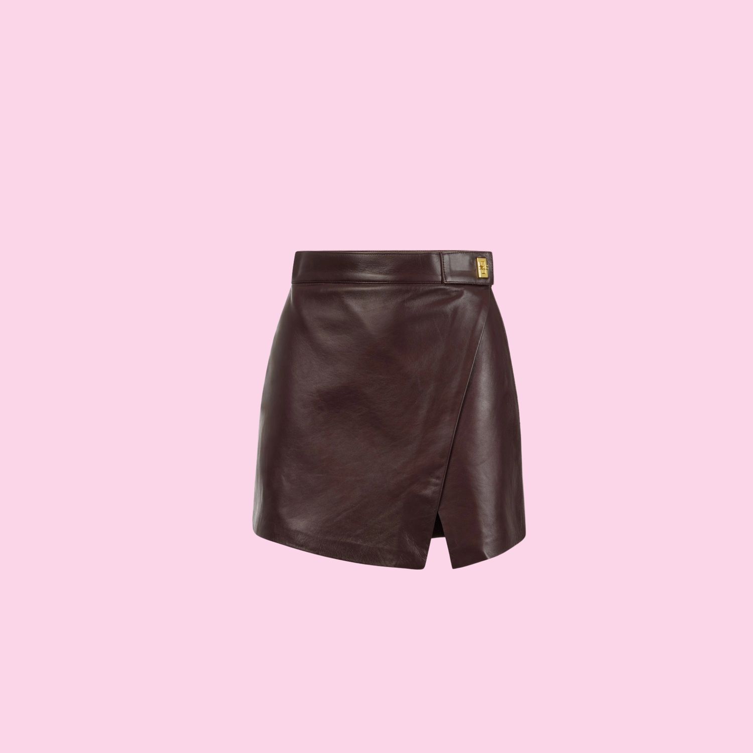 Elisabetta Franchi Leather Skirt Merlot