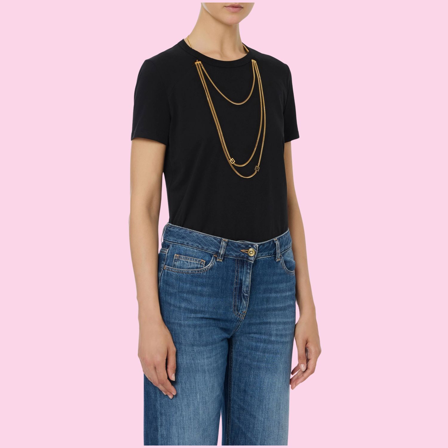 Elisabetta Franchi Shirt With Chain Black