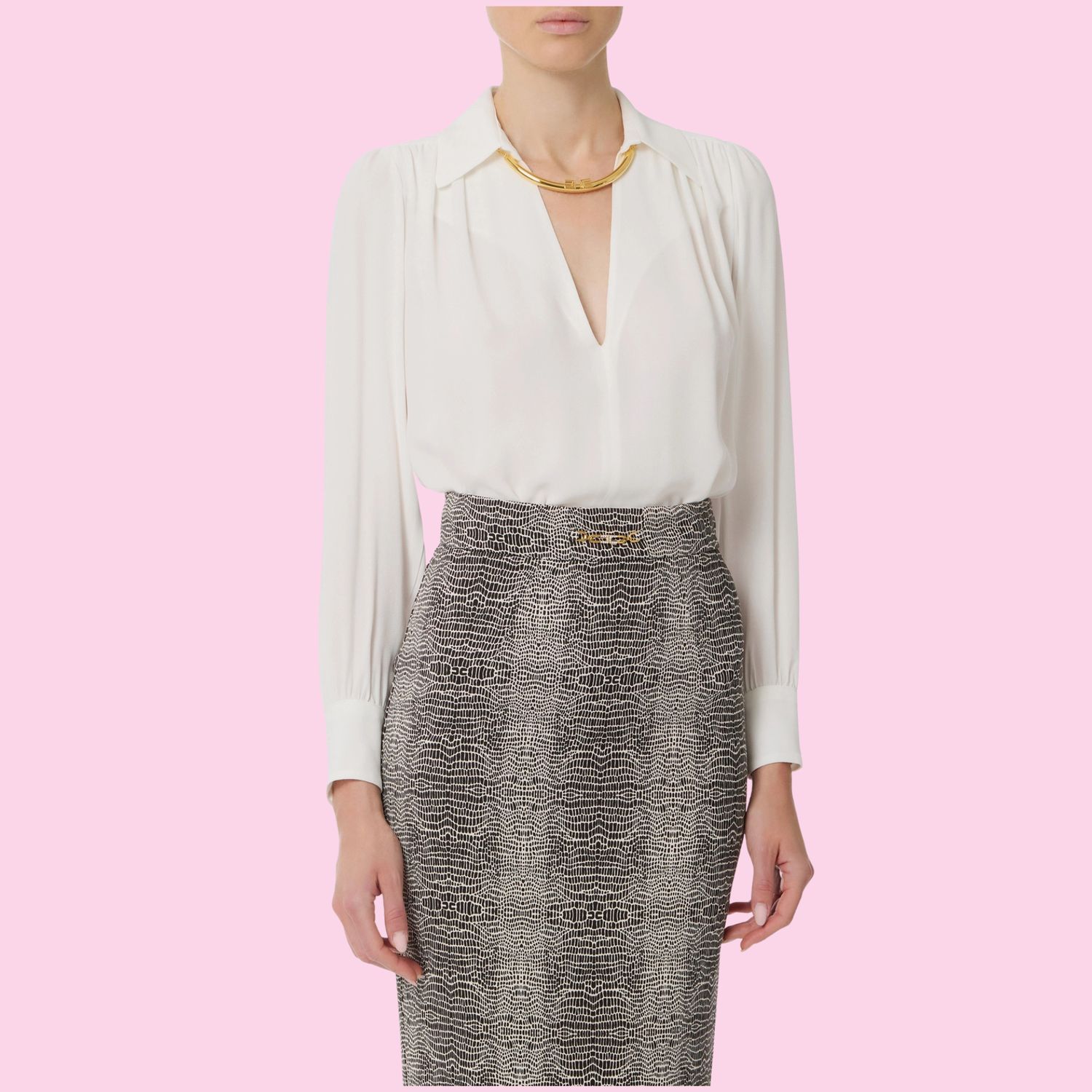 Elisabetta Franchi Blouse With Gold Detail