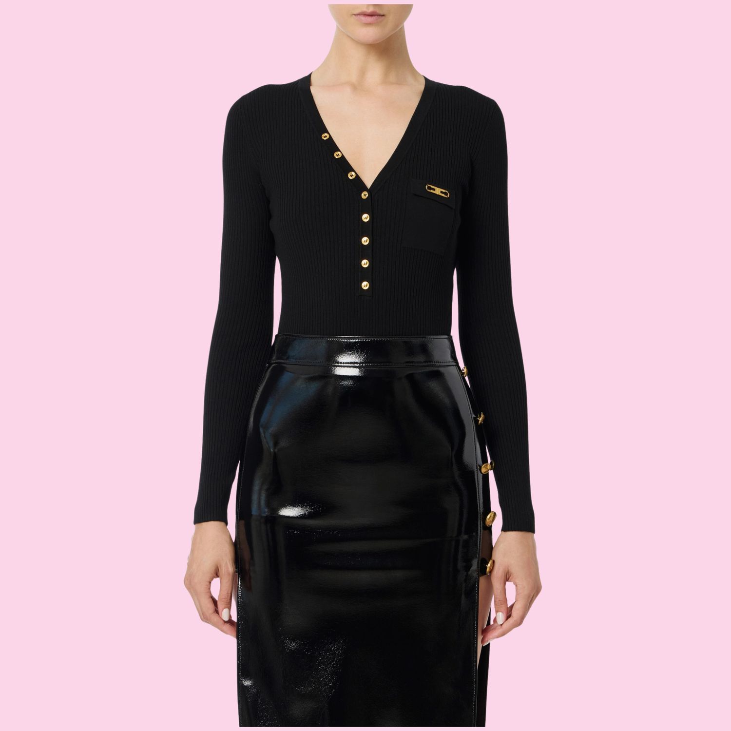 Elisabetta Franchi Knitted Sweater Black