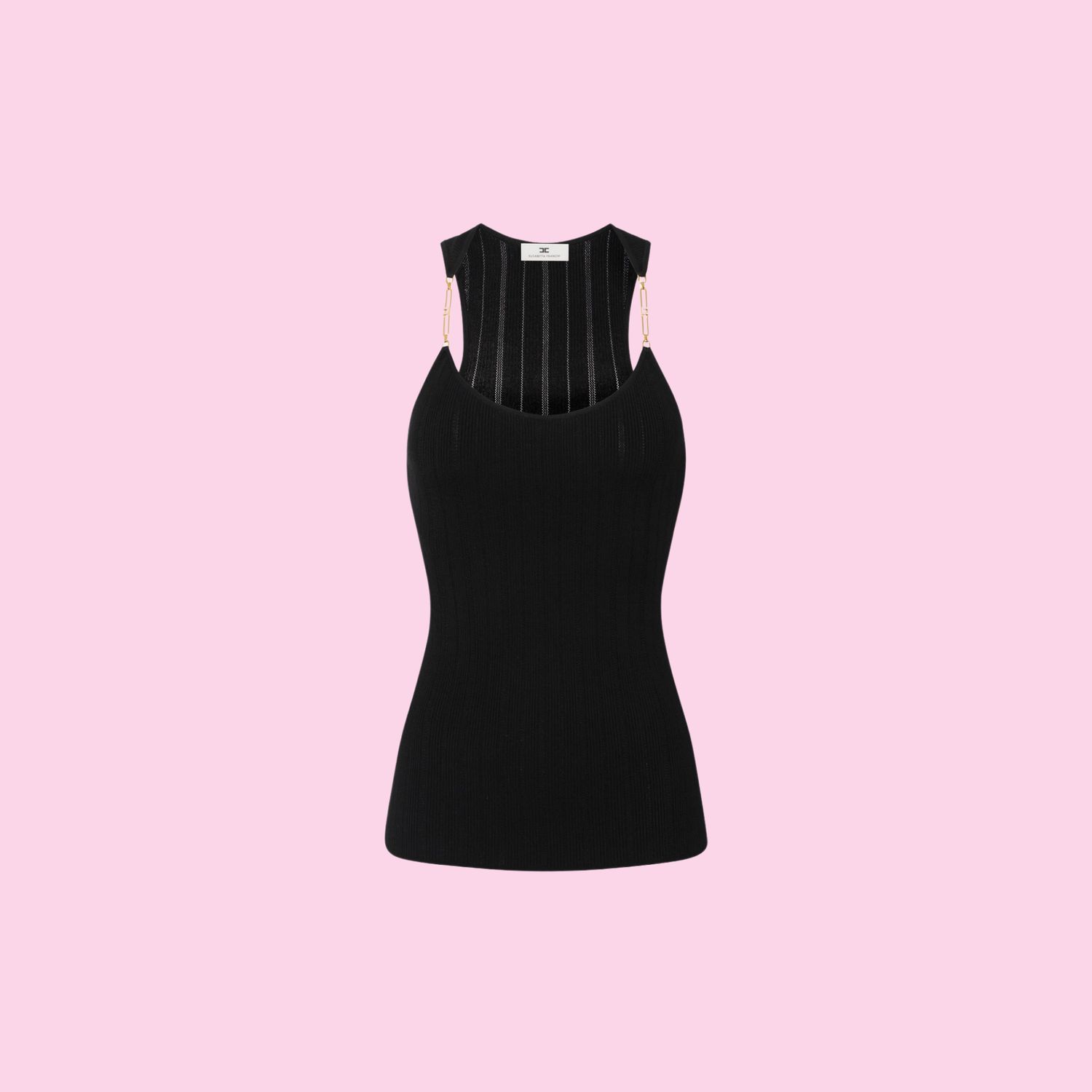 Elisabetta Franchi Knitted Top Black