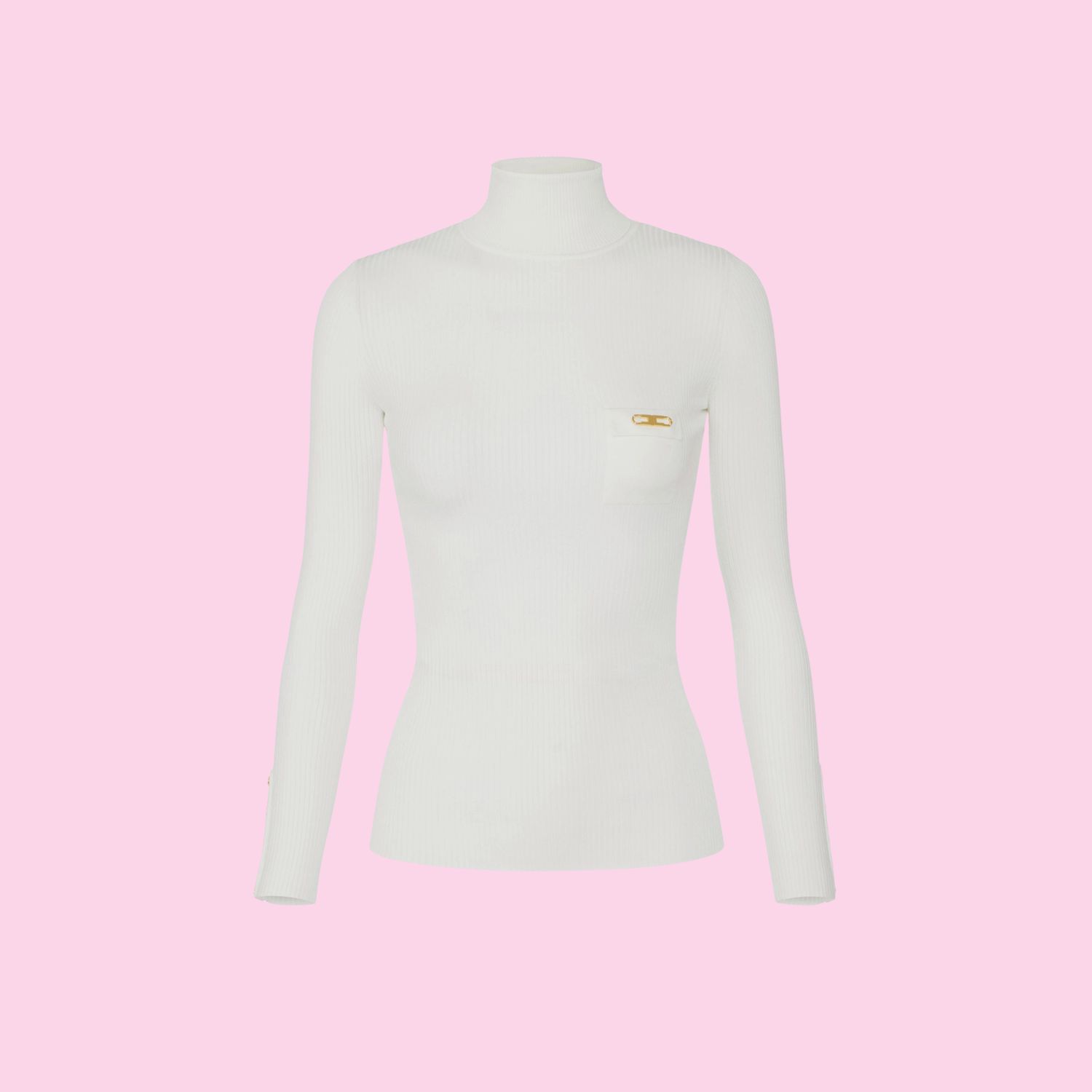 Elisabetta Franchi Knitted Turtleneck Avorio