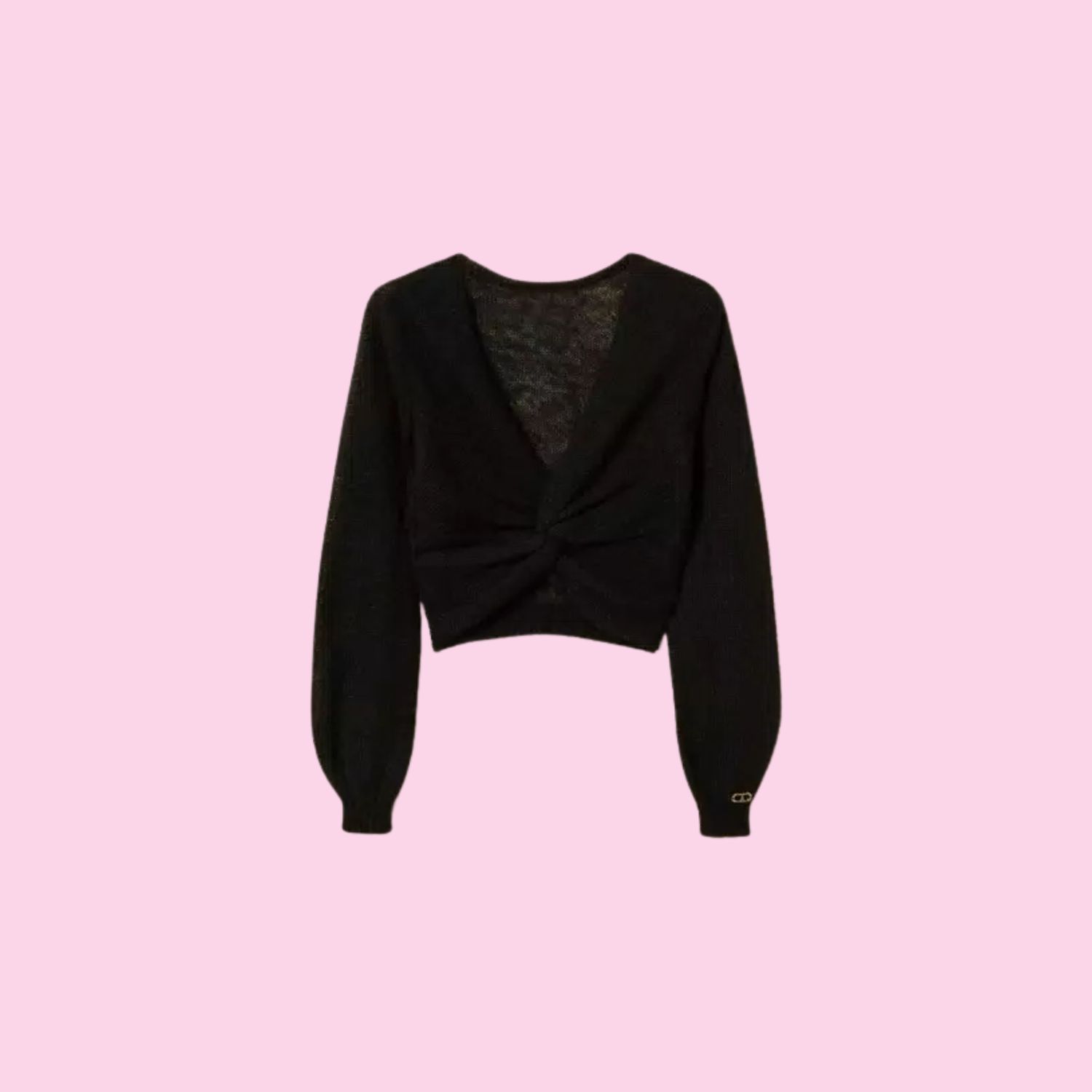 Twinset Mohair Blend Knit Shrug Black