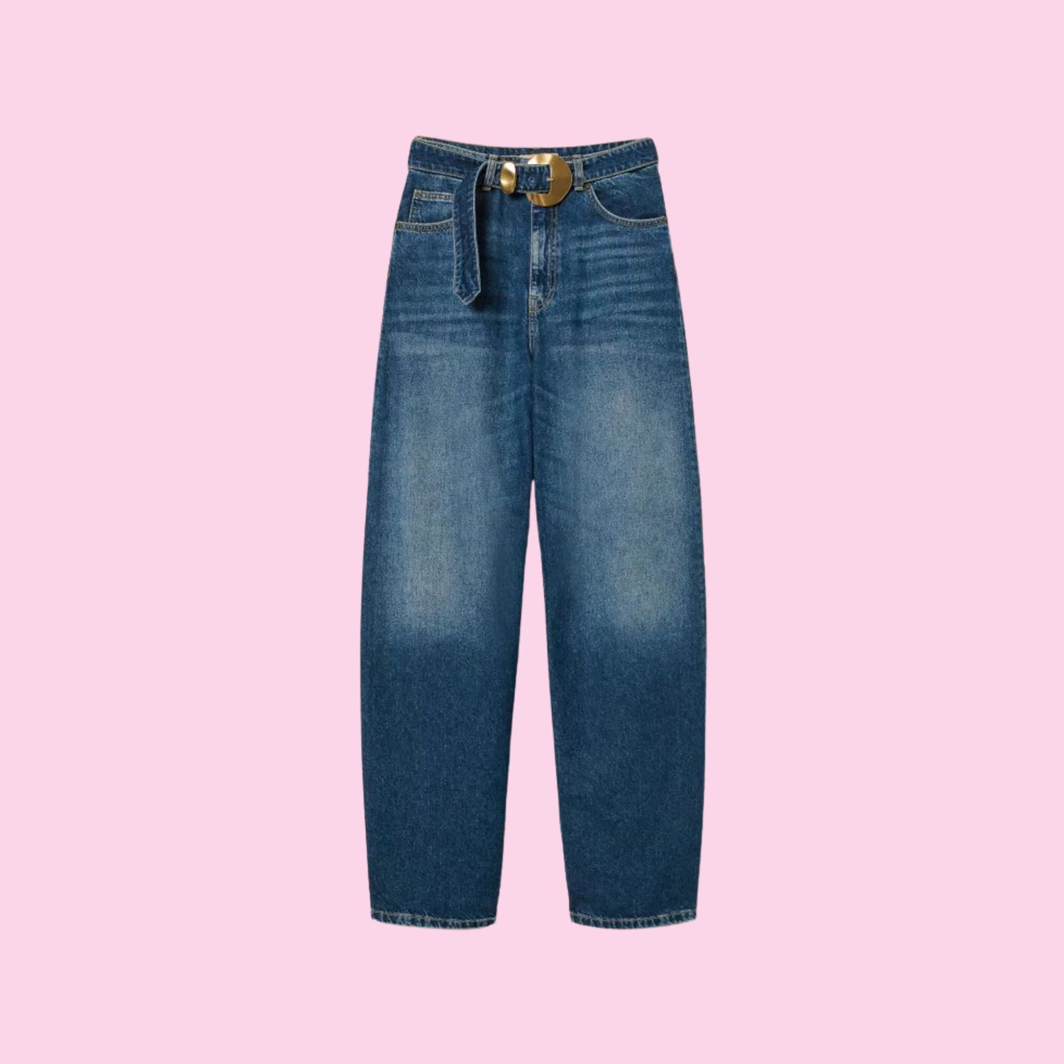 Twinset Wide Jeans With Belt And Maxi Buckle