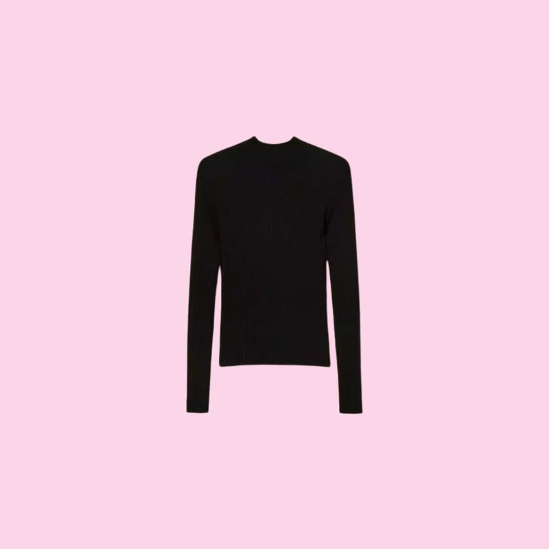 Twinset Ribbed Turtleneck Black