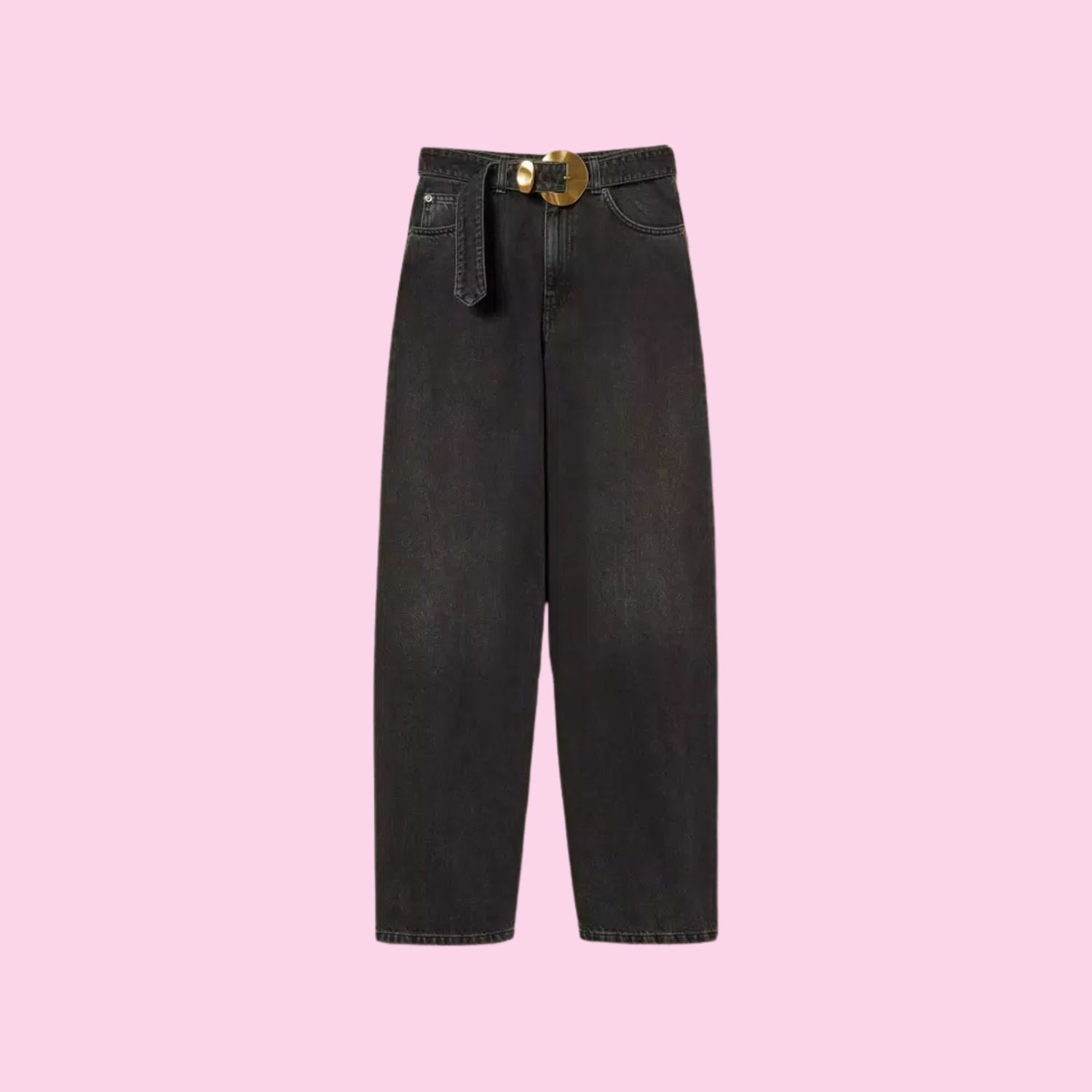 Twinset Black Jeans Wide Leg With Belt