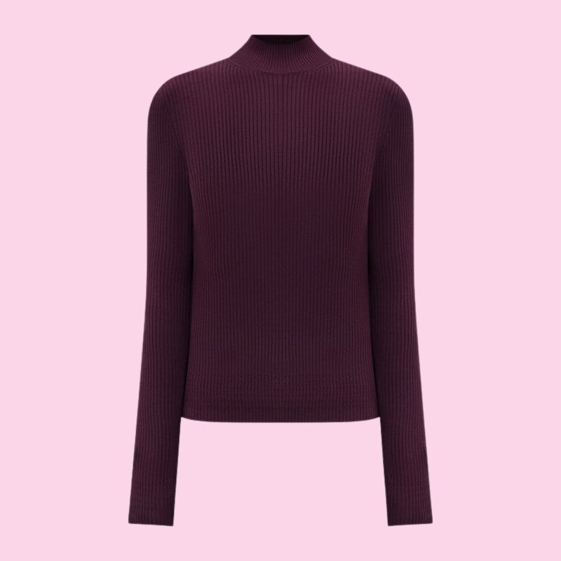 Twinset Ribbed Turtleneck Winetasting
