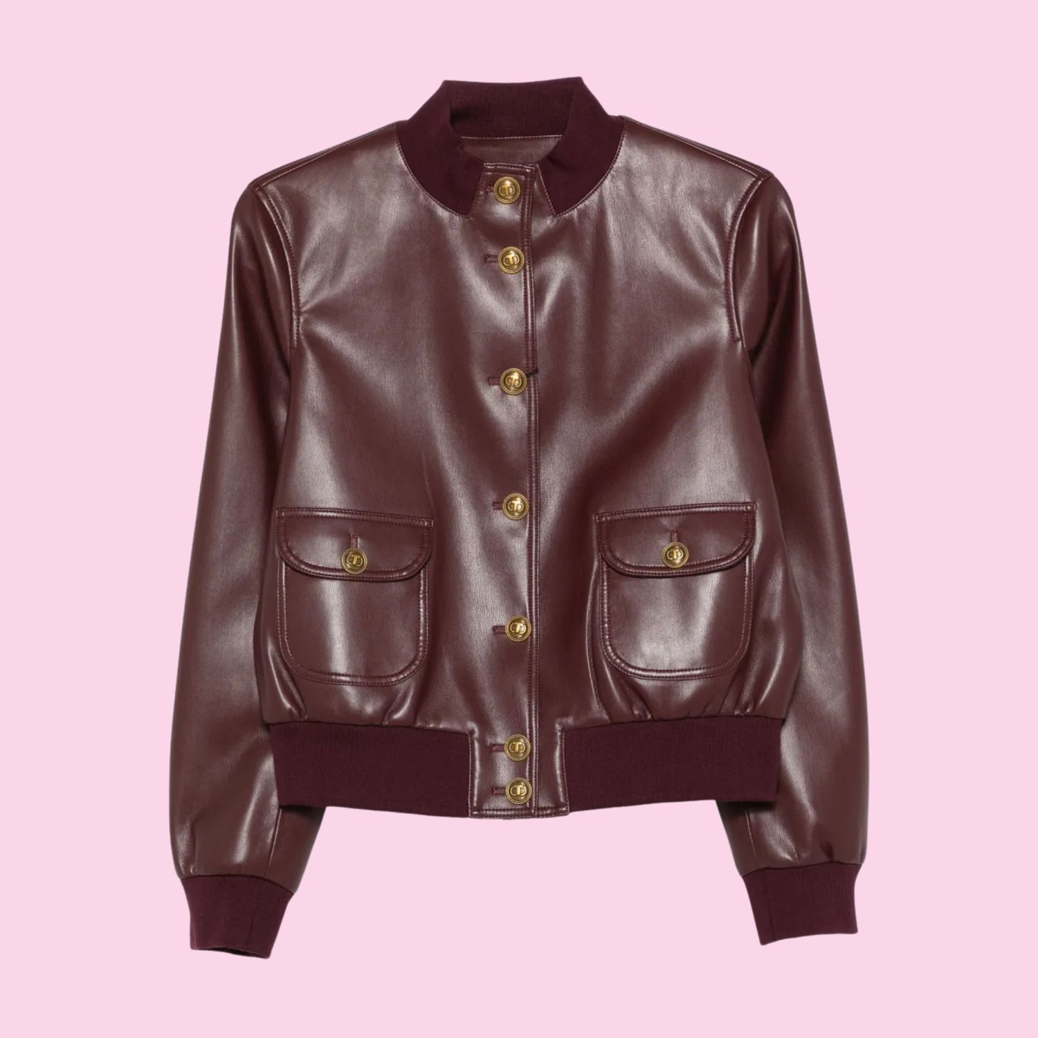 Twinset Faux Leather Jacket Winetasting